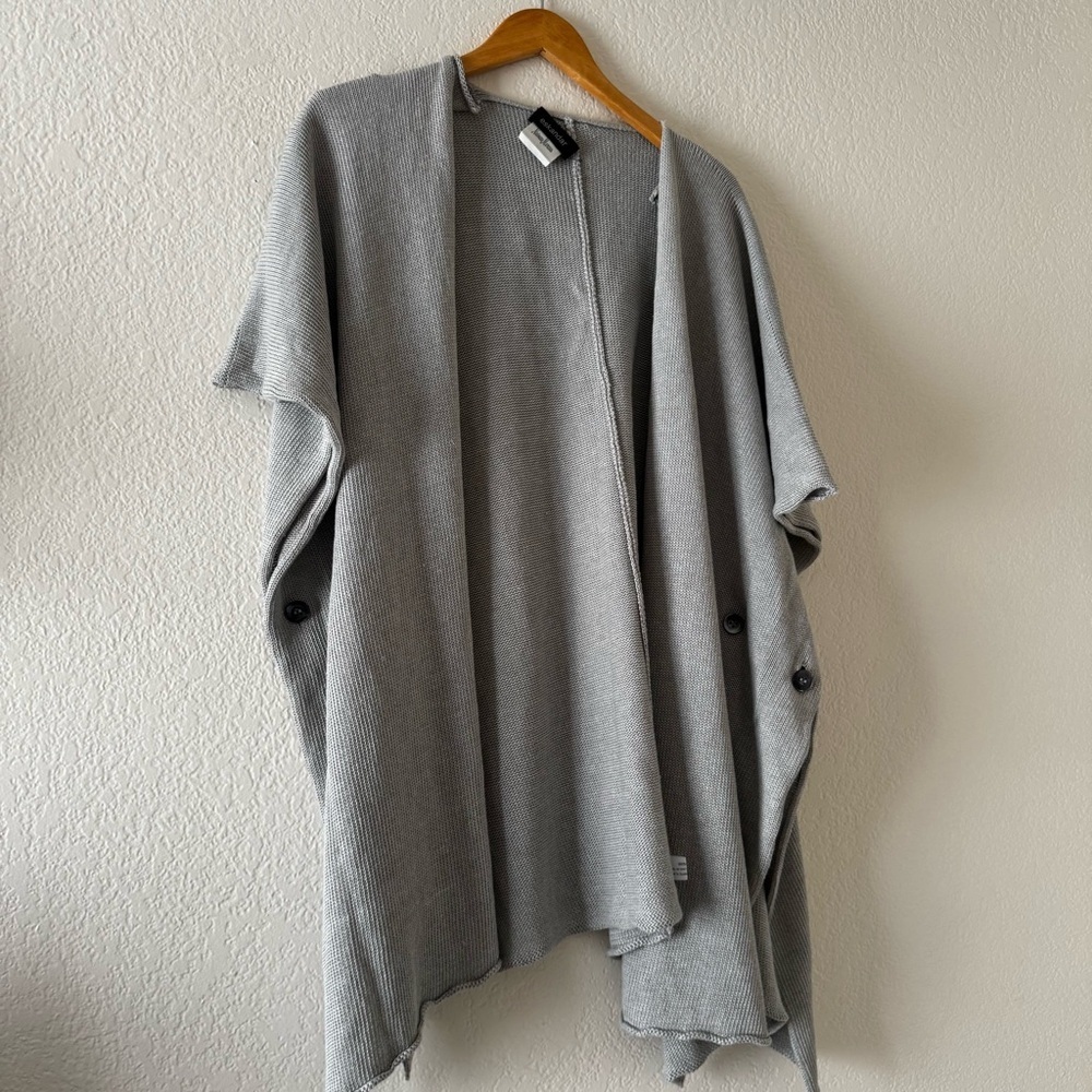Eskandar Open Linen Knit Side Button Tabard